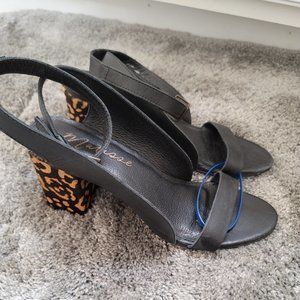Patterned Cowhide Sandals